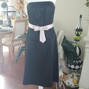 INC International Concepts Black Strapless Dress with Pink Accent